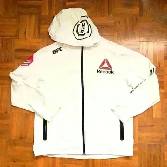 REEBOK UFC domink reyes walkout white hoodie MENS XL - Picture 2 of 8